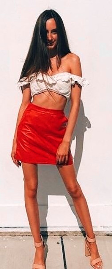 Slinky Vegan Leather Skirt.