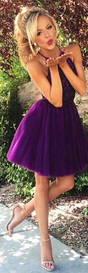 women's purple dress.