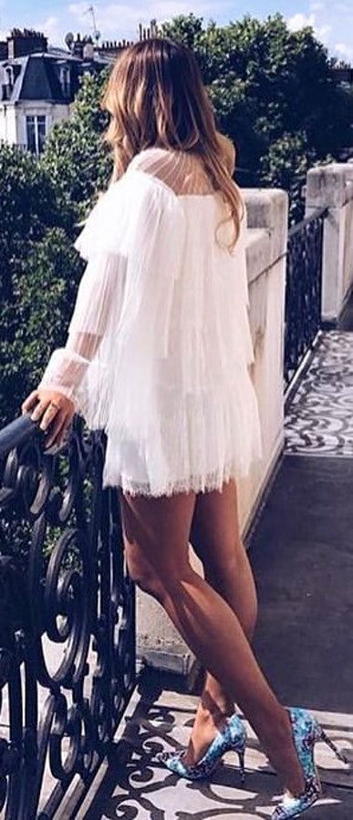 women's white lace off-shoulder long-sleeve top.