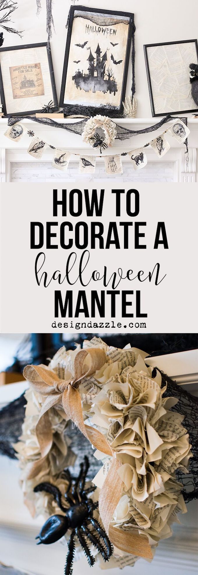 5 Min Halloween Mantel Decor Ideas.