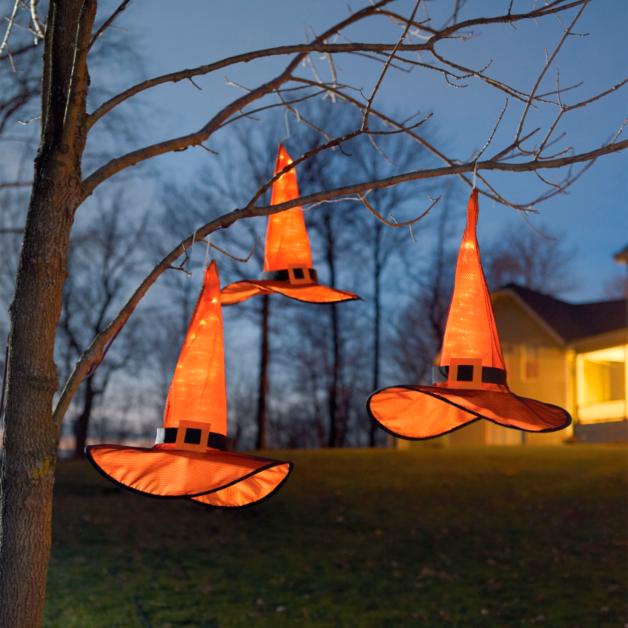 DIY Floating Witch Hat Luminaries - Halloween Witch Decor