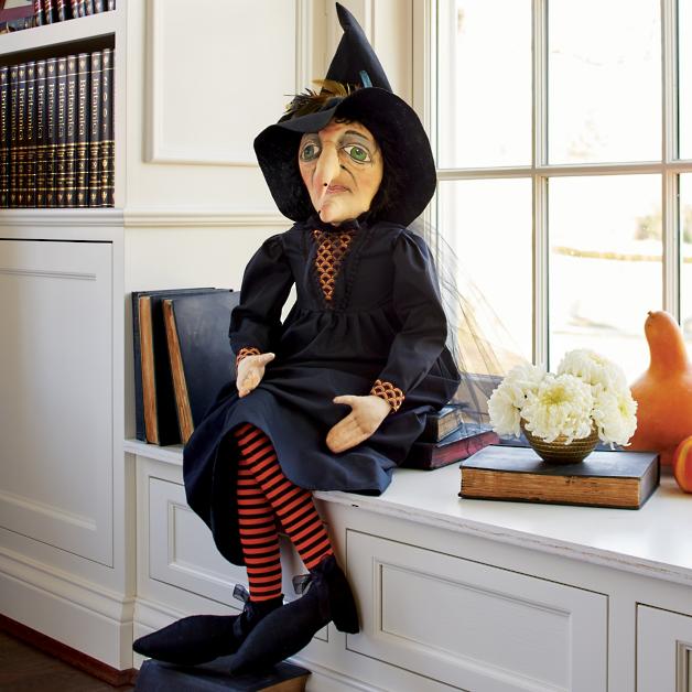 Oversized Halloween witch figure.