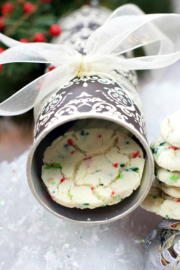 Wrap empty chip cans in pretty paper.