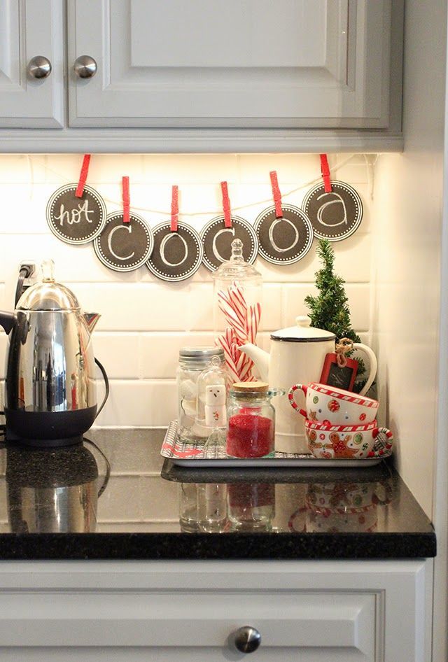 Beautiful cocoa station – perfect for when guests come over the holidays.