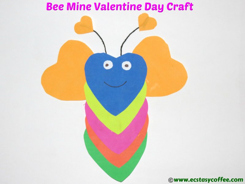 Bee Mine Valentine's Day Origami Paper Craft for Kids