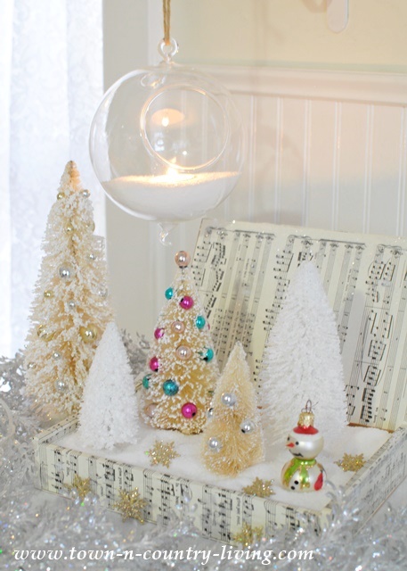 Christmas Scene Using Thrift Store Finds.