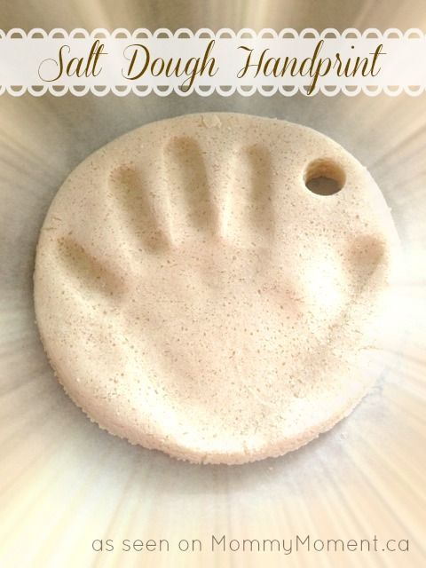 DIY Salt Dough Handprint, just did this it turned out beautiful!