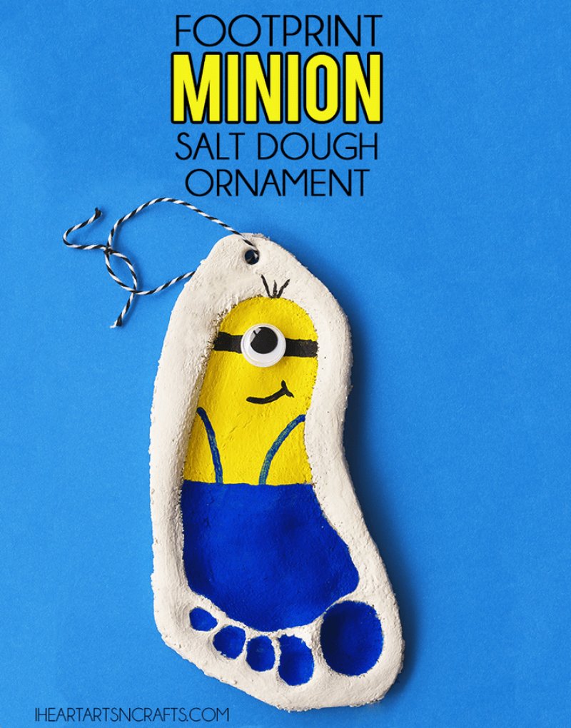 Footprint Minion Salt Dough Ornament.