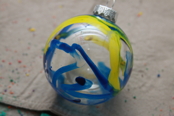 Melted Crayons, Christmas Glass Ball Ornaments