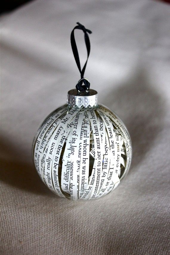 Pages of a favorite book, Christmas Glass Ball Ornaments