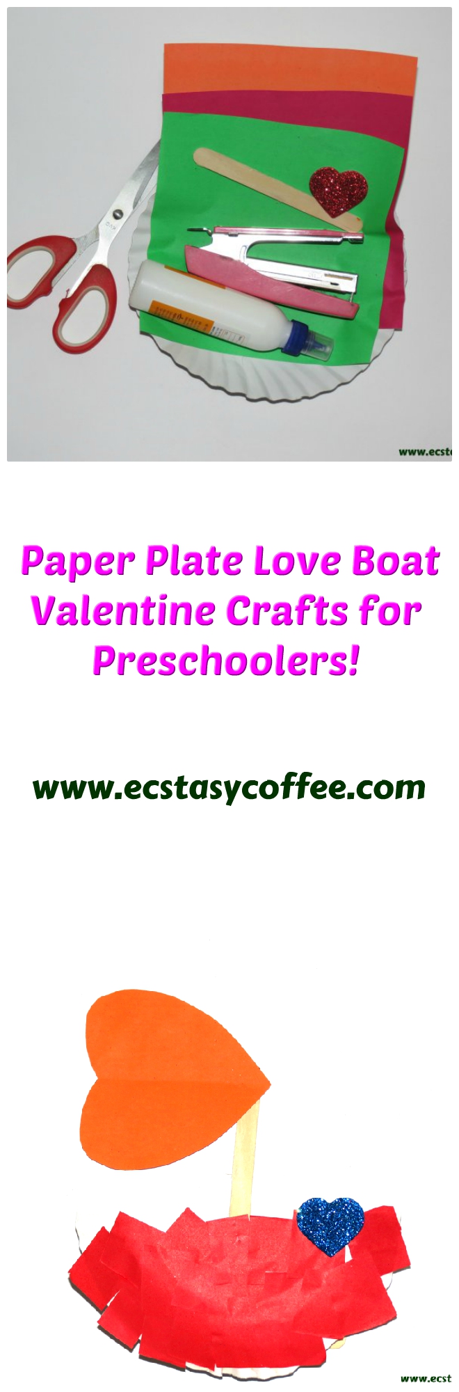 Paper Plate Love Boat Valentine Crafts for Preschoolers!