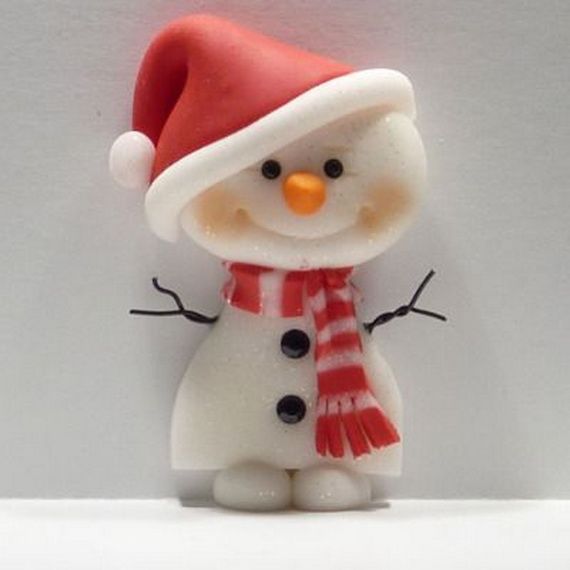 Polymer Clay Snowman for Christmas Holiday.