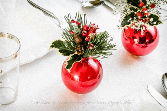 Turn baubles into delicate flower vases.