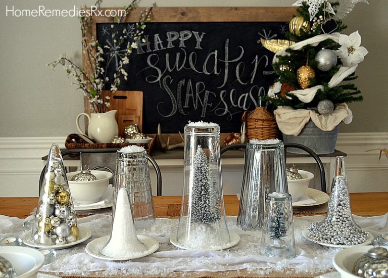 Use Glass Vases as Centerpieces, Thrift Store Christmas Decor