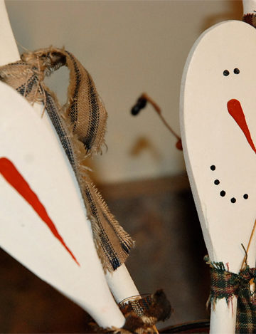 Wooden Snowman Spoons.