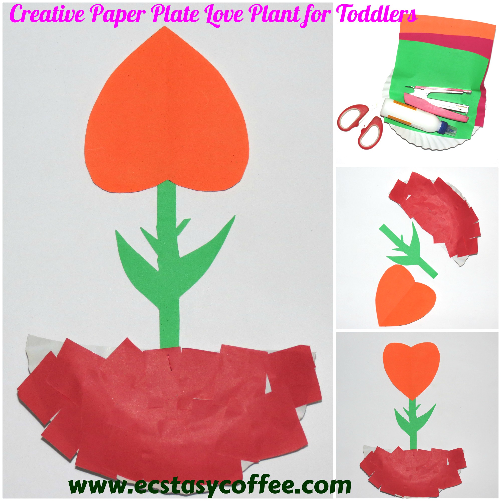 Creative Paper Plate Love Plants for Toddlers.