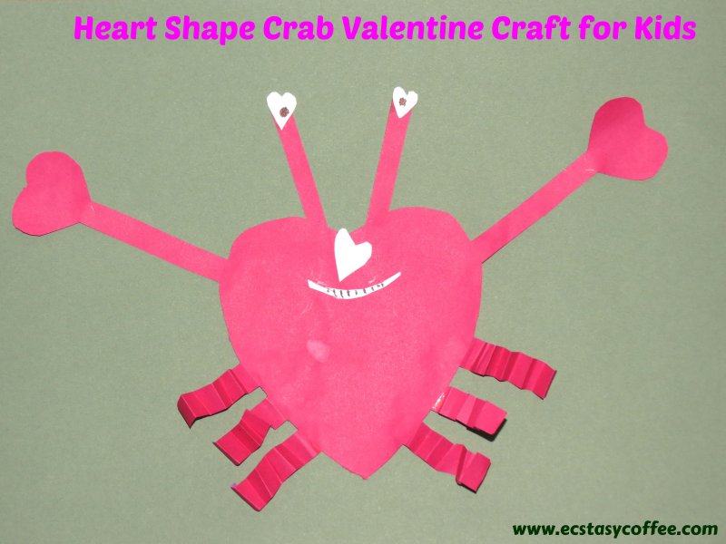 Heart Shape Crab Valentine Craft for Kids