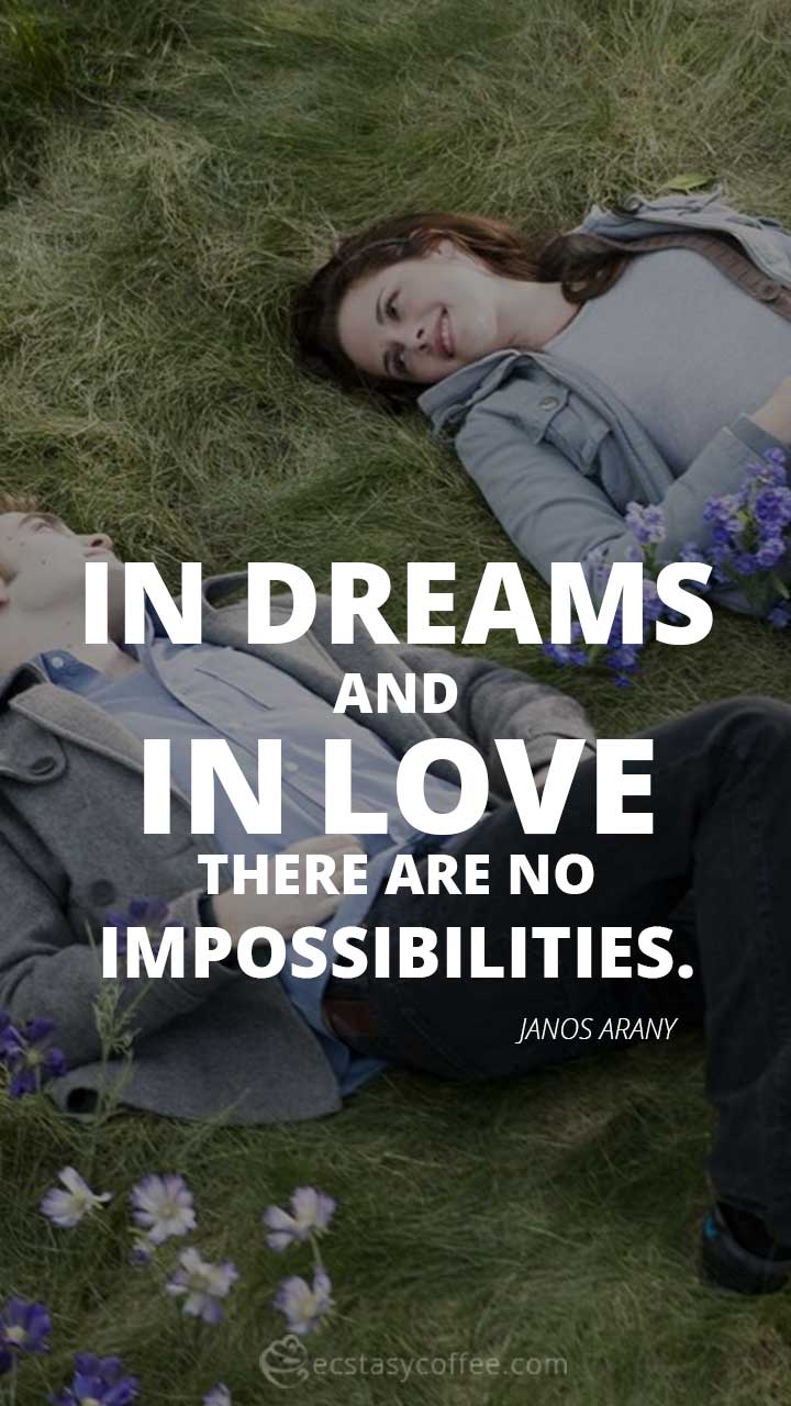 In dreams and in love there are no impossibilities.” – Janos Arany