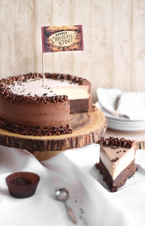 Double Chocolate Stout Mousse Cake.