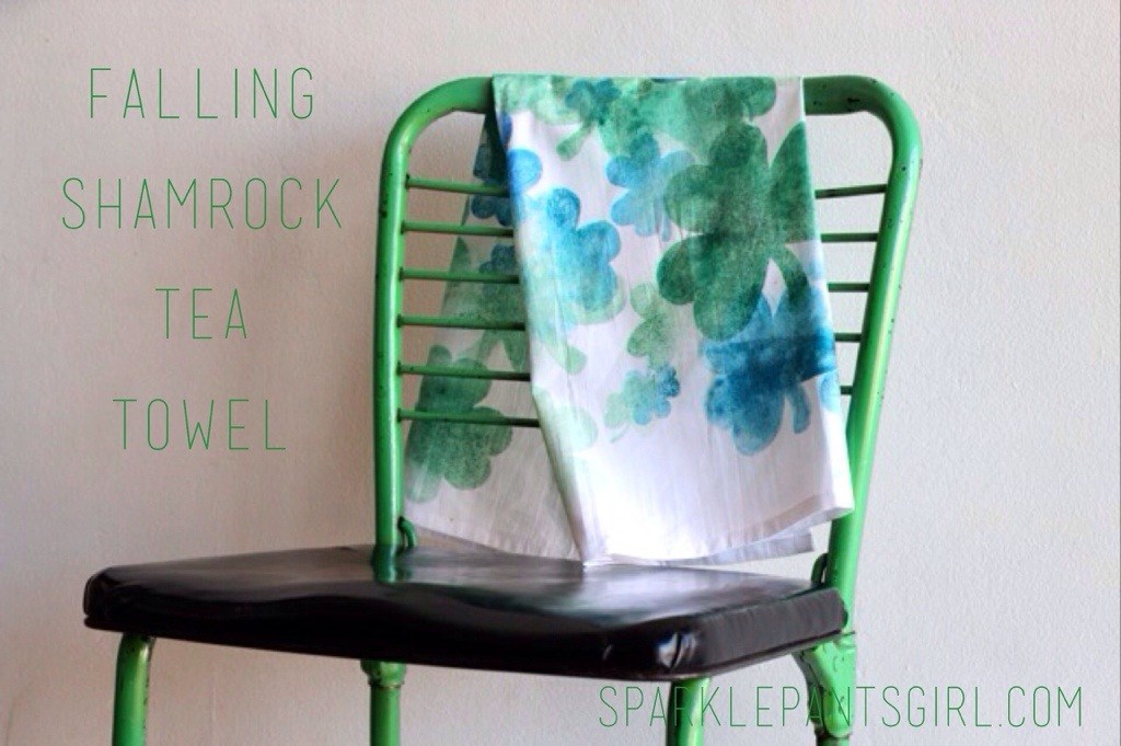 Falling Shamrock Tea Towel.