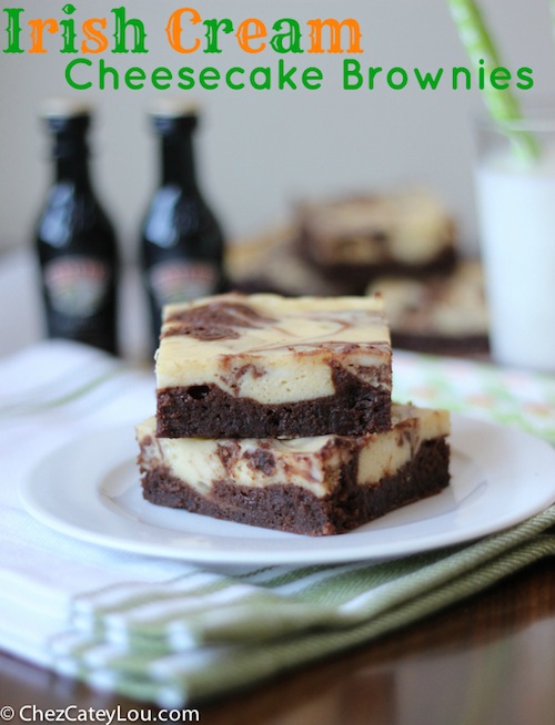 Irish Cream Cheesecake Brownies.