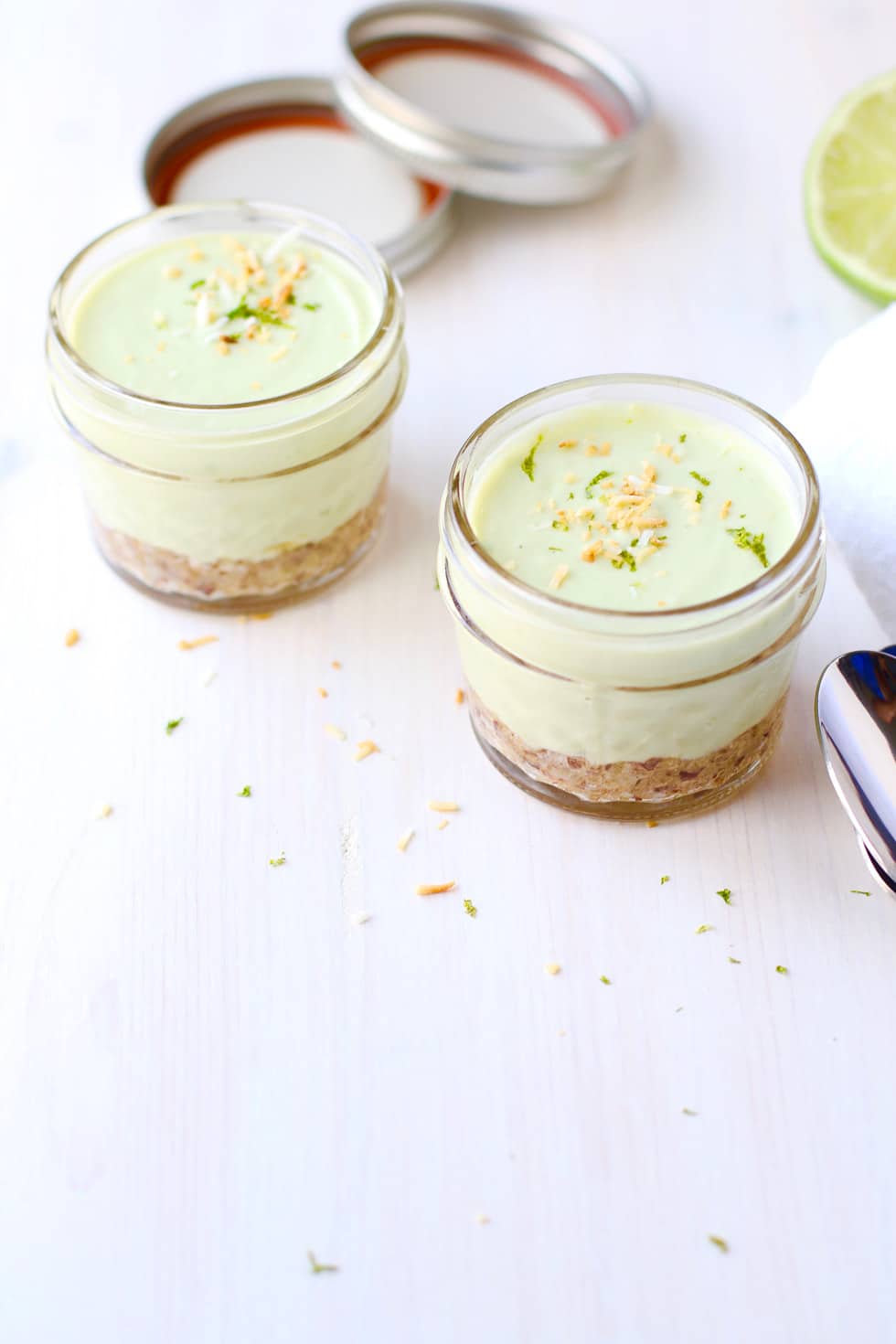 No Bake Coconut Avocado Lime Tartlets.