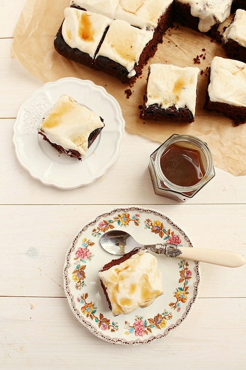 Triple Irish Cream Chocolate Caramel Cake .