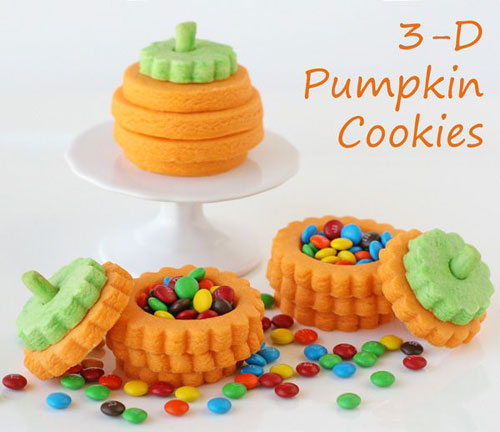 3-D Pumpkin Cookies via Glorious Treats