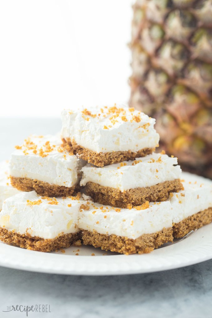 Almost No Bake Pineapple Squares from The Recipe Rebel