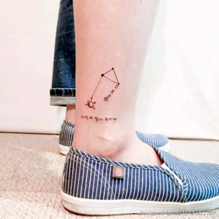 An adorable minimalist ankle tattoo.