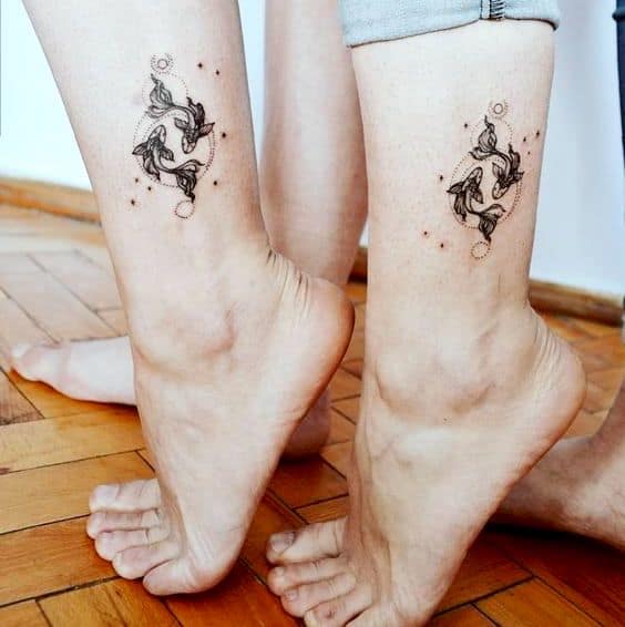 Ankle tattoo ideas for friends.