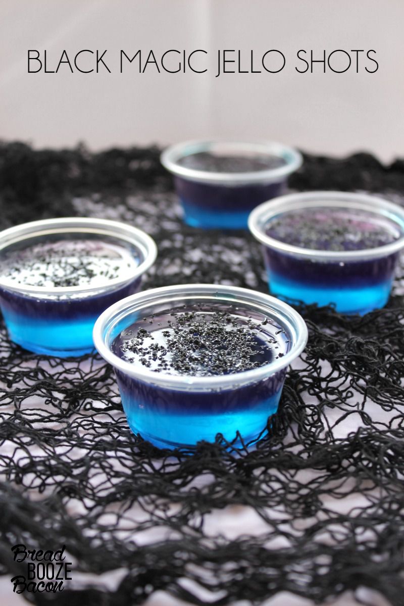 Black Magic Jello Shots from Bread Booze Bacon - Halloween Cocktail Recipes