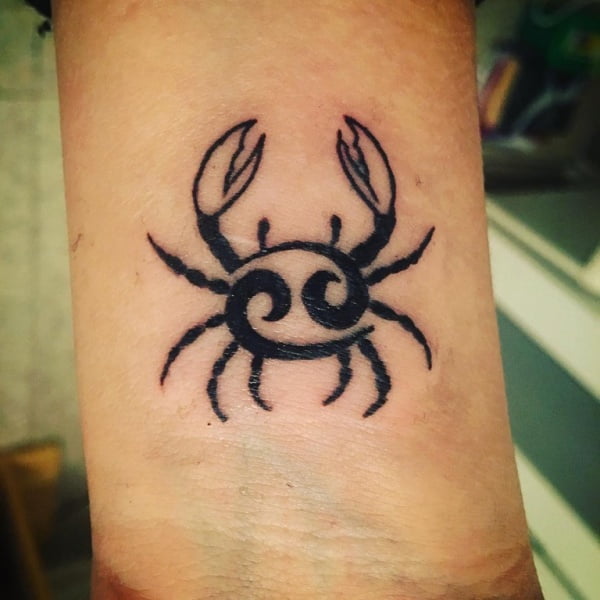 Cancer Crab Wrist Tattoo.