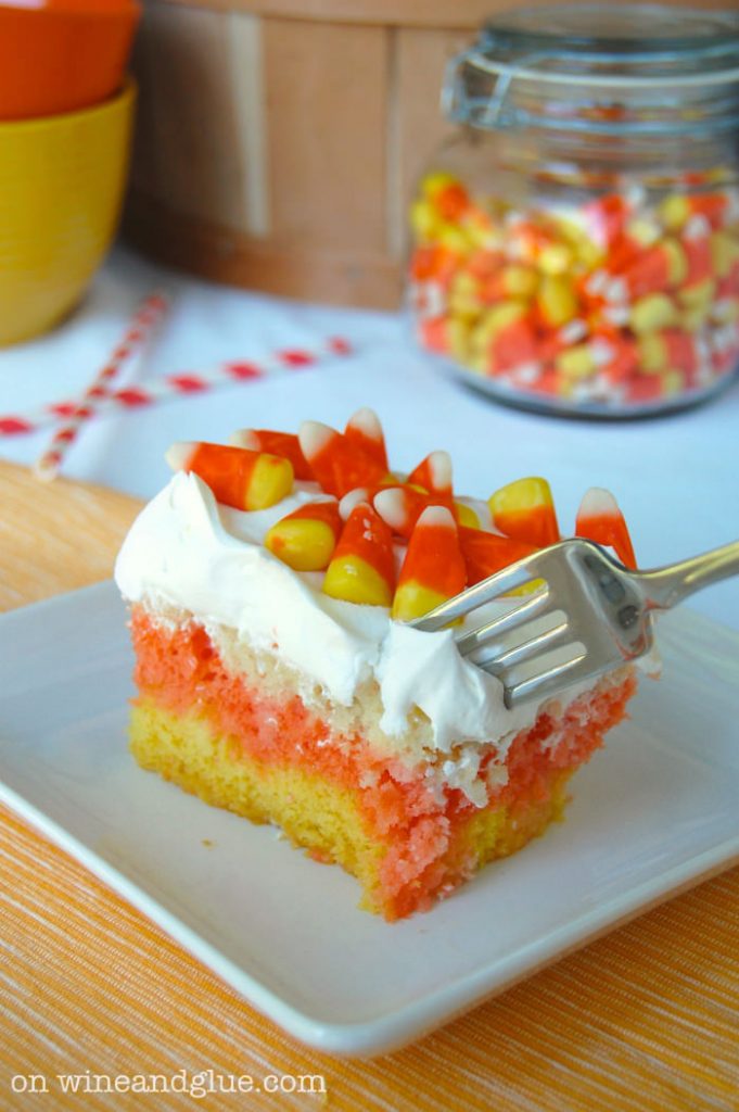 Candy Corn Poke Cake