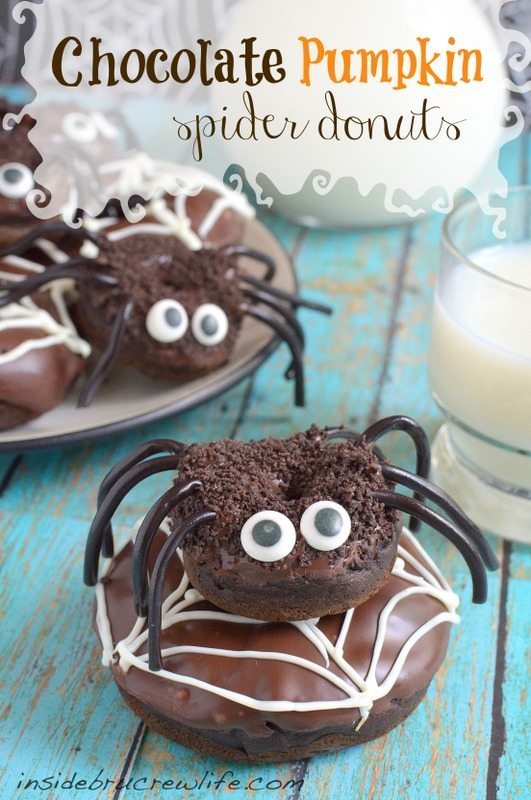 Chocolate Pumpkin Spider Donuts from Inside BruCrew Life