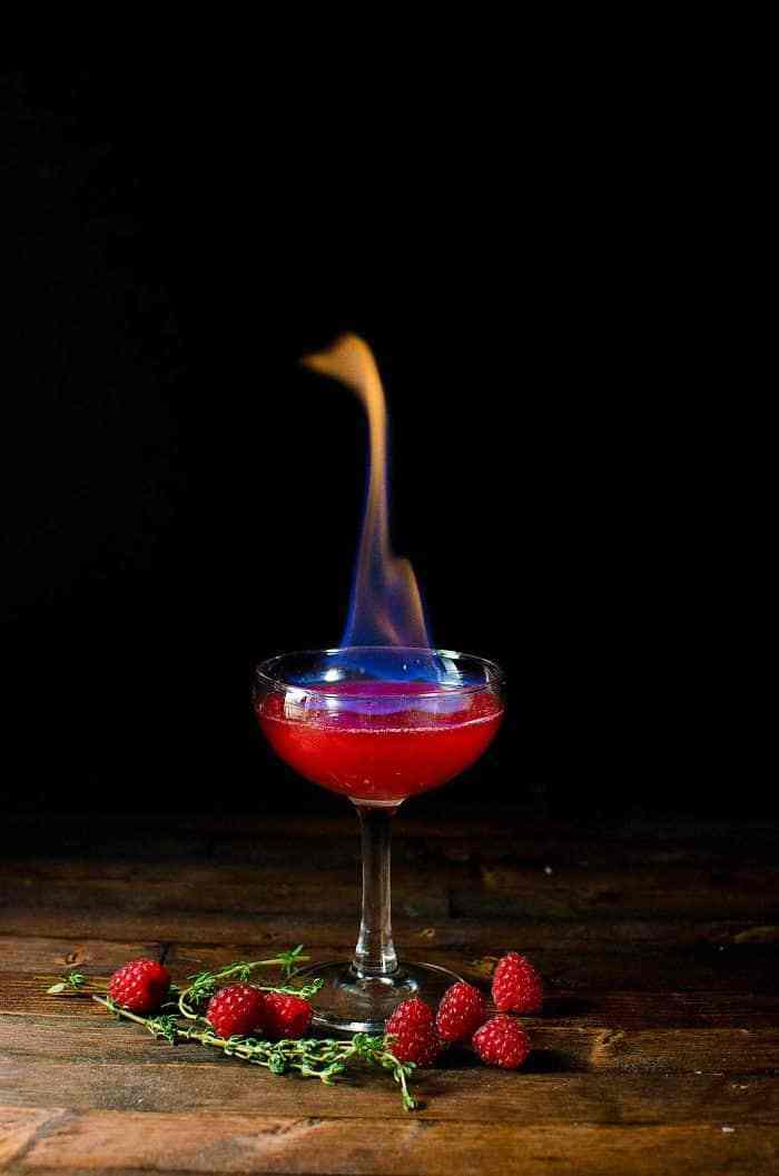 Flaming Dragon’s Blood Cocktail from The Flavor Blender