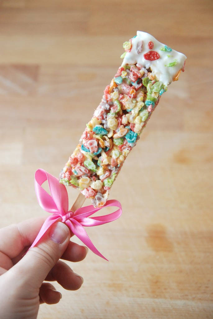 Fruity Pebble Rice Krispie Treats.