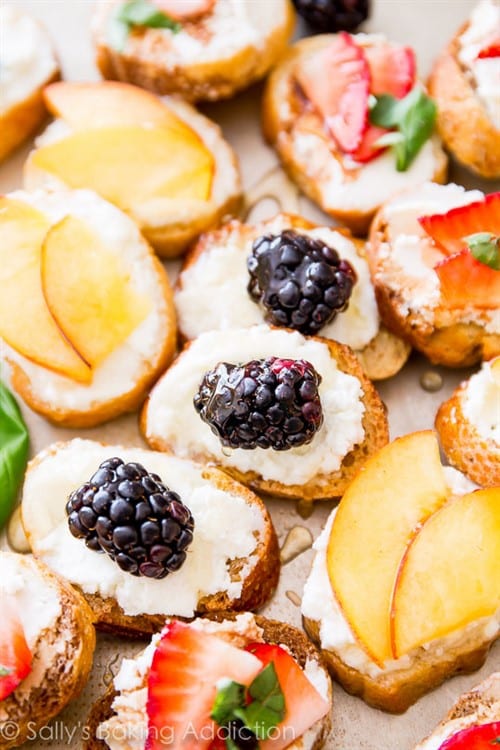 Goat Cheese Fruit Bruschetta.