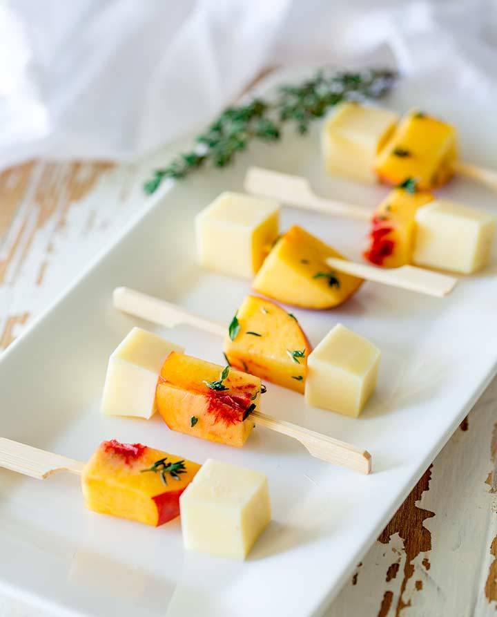 Gouda Peach Skewers