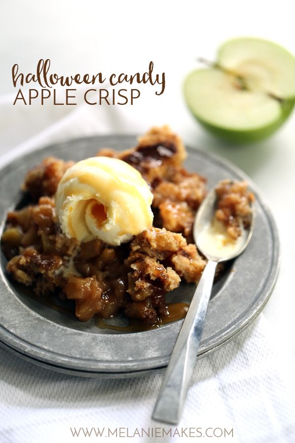 Halloween Candy Apple Crisp by Melanie Makes