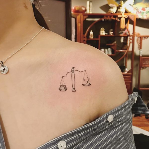 Kissing Cousins Tattoo Parlour - The Libra scales #zodiac #libra