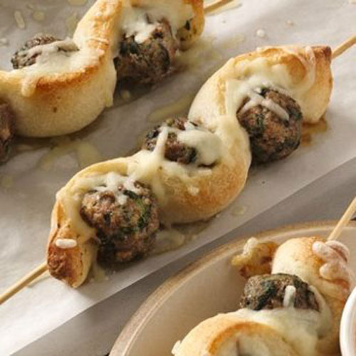 Meatball and Breadstick Sub Skewers via Pillsbury