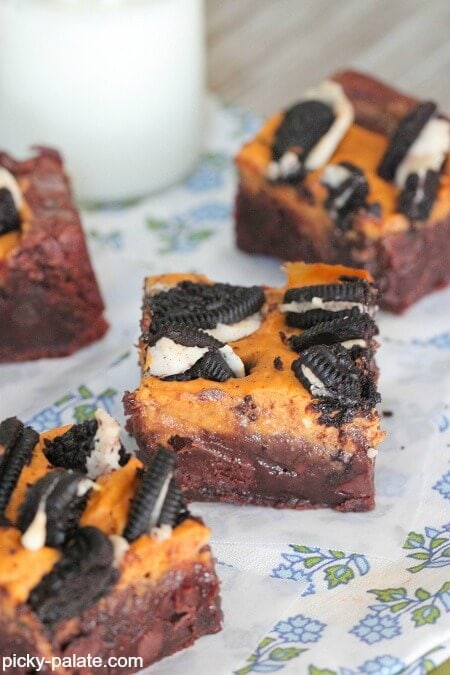 Pumpkin Cream Cheese Oreo Chunk Brownies at Picky Palate