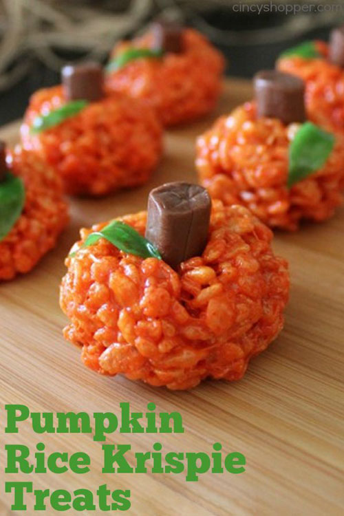 Pumpkin Rice Krispie Treats via Cincy Shopper