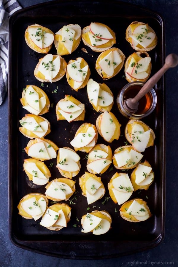 Smoked Gouda & Apple Crostini with Honey Drizzle by Joyful Healthy Eats