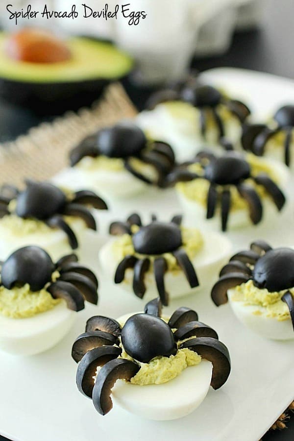 Spider Avocado Deviled Eggs