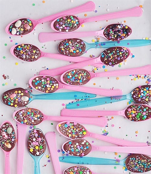 Sprinkled Chocolate Party Spoons.