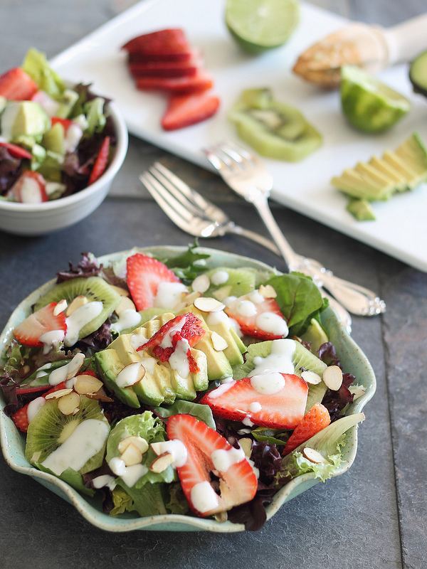 Strawberry Avocado Honey Lime Salad.