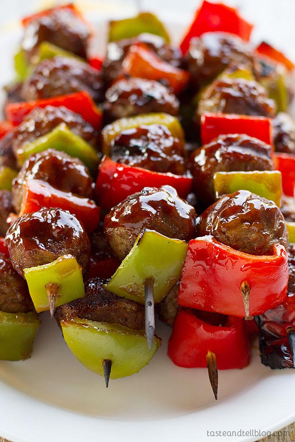 Sweet and Sour Meatball Skewers from Taste & Tell