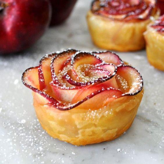 puff pastry apple rosettes from The Awesome Daily